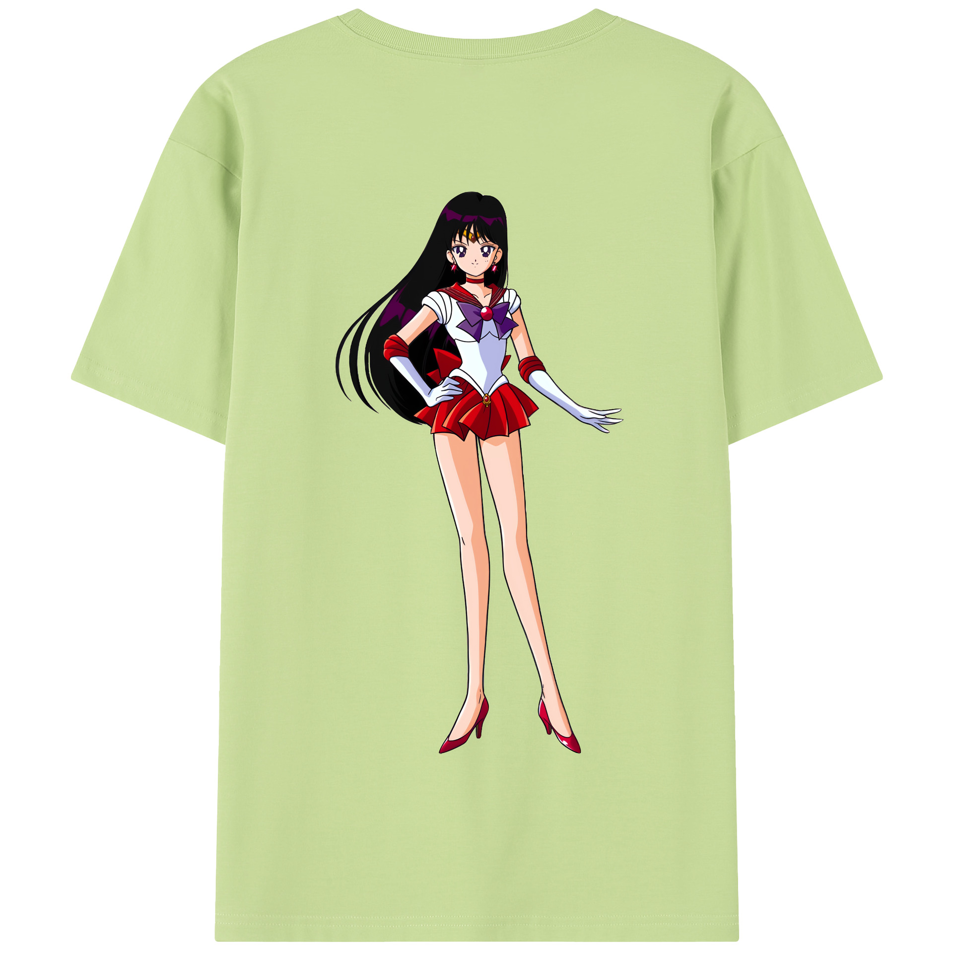 （画像用） 美少女戦士セーラームーン 火野レイ ひの レイ Sailor Moon Hino Rei （セーラーマーズ,Sailor Mars） 綿100％半袖Tシャツ（背面プリント）